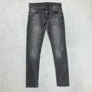 DSQUARED2 Icon Slim Jeans Mens 44 30x32 Faded Black Distressed Selvedge Italy